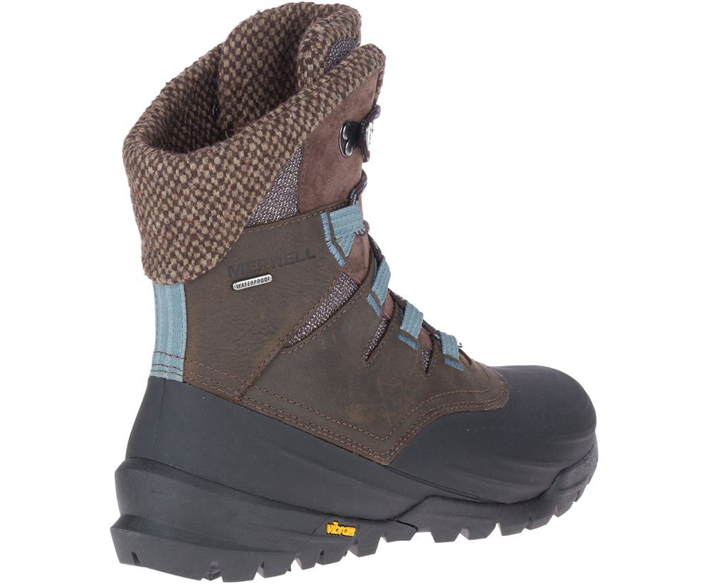 Kozaki Merrell Damskie Brązowe - Thermo Aurora 2 Mid Shell Waterproof - 037498-YFZ